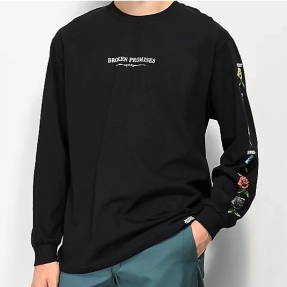 BROKEN PROMISES feelings Tee top Long Sleeve SMALL Lust Regret Sorrow Unisex - Picture 1 of 11